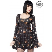 Dámské šaty Rockabilly Retro Pin Up Sourpuss Clothing Black Cats Skater Dress