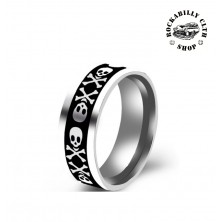 Prsten stříbrný Rocka Skulls Ring Silver
