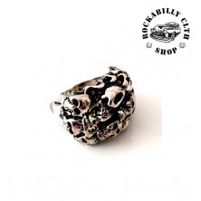 Prsten stříbrný Rocka Horror Skulls Silver