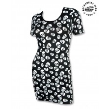 Dámské šaty Rockabilly Retro Pin Up Liquor Brand Polka Skulls
