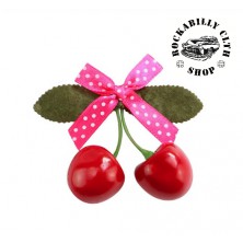Sponka do vlasů třešně cherries pin-up hairclip pink bow