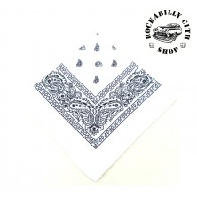 Šátek bandana bílý Rocka Oldschool White Pattern