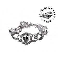 Náramek Lebky Rocka Skulls Steel Bracelet II