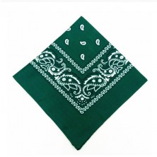 Šátek bandana tmavě zelený army Rocka Oldschool Green White Pattern