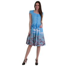 Dámské šaty Rockabilly Retro Pin Up Banned Oriental Blossom Fitted Bodice Dress