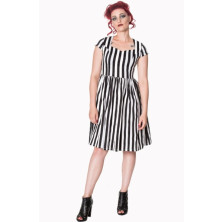 Dámské šaty Rockabilly Retro Pin Up Banned Striped Dress