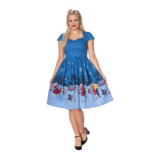 Dámské šaty Rockabilly Retro Pin Up Banned Paris In Winter Fit And Flare Dress
