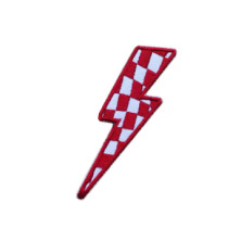 Nášivka blesk šachovnice Rocka Lightning Emblem Red