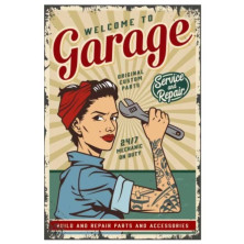 Plechová retro americká US cedule Rocka Pin-Up Garage Service