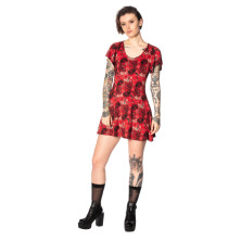 Dámské šaty Rockabilly Retro Pin Up Banned Red Mad Dame Dress